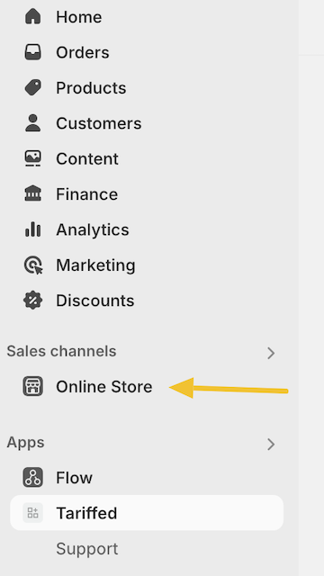 Step 3: Go to Online Store Admin screenshot